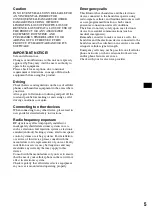 Preview for 5 page of Sony XPlod MEX-BT5000 Operating Instructions Manual