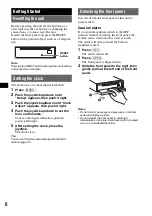 Предварительный просмотр 6 страницы Sony XPlod MEX-BT5000 Operating Instructions Manual