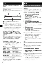 Preview for 12 page of Sony XPlod MEX-BT5000 Operating Instructions Manual