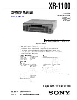 Sony XR-1100 Service Manual preview