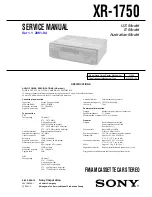 Предварительный просмотр 1 страницы Sony XR-1750 Service Manual