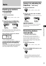 Предварительный просмотр 7 страницы Sony XR-1790 Operating Instructions Manual