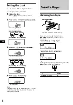 Предварительный просмотр 6 страницы Sony XR-1800R Operating Instructions Manual