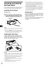 Предварительный просмотр 4 страницы Sony XR-1900 Operating Instructions Manual