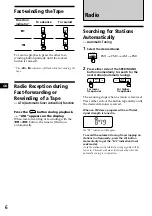 Предварительный просмотр 6 страницы Sony XR-1900 Operating Instructions Manual