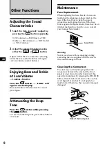 Предварительный просмотр 8 страницы Sony XR-1900 Operating Instructions Manual