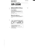 Предварительный просмотр 1 страницы Sony XR-2500 Operating Instructions Manual