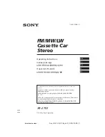 Предварительный просмотр 1 страницы Sony XR-2753 Operating Instructions Manual