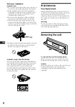 Preview for 8 page of Sony XR-2800 Operating Instructions Manual