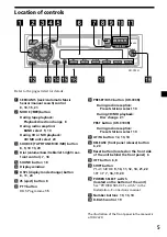 Preview for 5 page of Sony XR-3100R Operating Instructions Manual