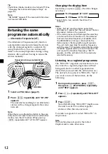 Предварительный просмотр 12 страницы Sony XR-3100R Operating Instructions Manual