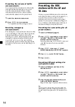 Preview for 14 page of Sony XR-3100R Operating Instructions Manual