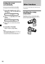 Preview for 16 page of Sony XR-3100R Operating Instructions Manual