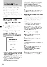 Preview for 20 page of Sony XR-3100R Operating Instructions Manual