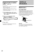 Предварительный просмотр 22 страницы Sony XR-3100R Operating Instructions Manual