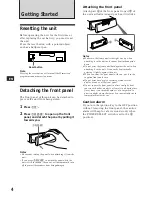 Предварительный просмотр 4 страницы Sony XR-3750 Operating Instructions Manual