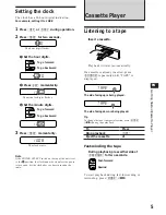 Предварительный просмотр 5 страницы Sony XR-3750 Operating Instructions Manual