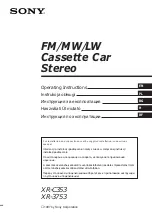 Предварительный просмотр 1 страницы Sony XR-3753 Operating Instructions Manual