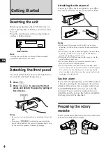 Предварительный просмотр 4 страницы Sony XR-3753 Operating Instructions Manual