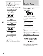 Preview for 4 page of Sony XR-4740RDS Operating Instructions Manual