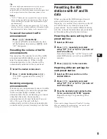 Preview for 9 page of Sony XR-4740RDS Operating Instructions Manual