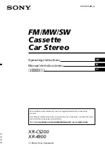 Sony XR-4900 Operating Instructions Manual предпросмотр