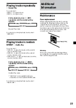 Предварительный просмотр 19 страницы Sony XR-4950X Operating Instructions Manual