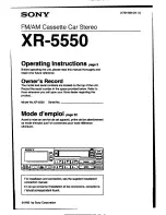 Предварительный просмотр 1 страницы Sony XR-5550 - Am/fm Cassette Reciever User Manual