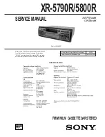 Sony XR-5790R Service Manual preview