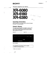 Preview for 1 page of Sony XR-6080 Operating Instructions