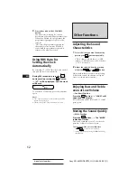 Предварительный просмотр 12 страницы Sony XR-6600RDS Operating Instructions Manual