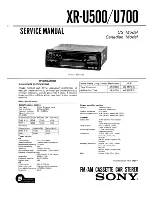 Sony XR-700 Service Manual предпросмотр