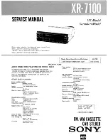 Предварительный просмотр 1 страницы Sony XR-7100 Service Manual