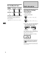 Предварительный просмотр 6 страницы Sony XR-C110 Operating Instructions Manual