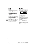 Предварительный просмотр 2 страницы Sony XR-C113 Operating Instructions Manual