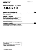 Sony XR-C210 Operating Instructions Manual предпросмотр