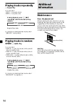 Предварительный просмотр 14 страницы Sony XR-C2200 Operating Instructions Manual