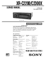 Предварительный просмотр 1 страницы Sony XR-C2200 Service Manual