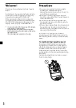 Preview for 2 page of Sony XR-C2300R Operating Instructions Manual