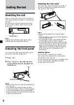 Предварительный просмотр 6 страницы Sony XR-C2600 Operating Instructions Manual