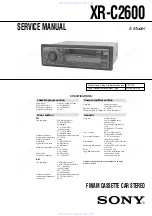 Предварительный просмотр 1 страницы Sony XR-C2600 Service Manual