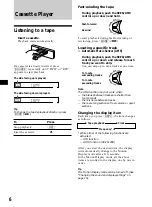 Предварительный просмотр 6 страницы Sony XR-C4120 Operating Instructions Manual