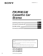 Sony XR-C440RDS Operating Instructions Manual preview