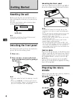 Предварительный просмотр 4 страницы Sony XR-C440RDS Operating Instructions Manual