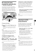 Предварительный просмотр 9 страницы Sony XR-C453RDS Operating Instructions Manual