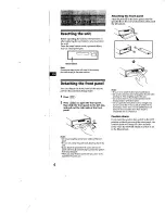 Предварительный просмотр 4 страницы Sony XR-C500 Primary Operating Instructions Manual