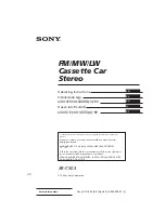 Sony XR-C503 Operating Instructions Manual предпросмотр