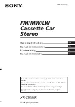 Preview for 1 page of Sony XR-C5080R Operating Instructions Manual