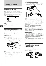 Preview for 4 page of Sony XR-C5109R Operating Instructions Manual