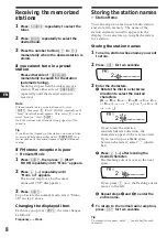 Preview for 8 page of Sony XR-C550 Operating Instructions Manual